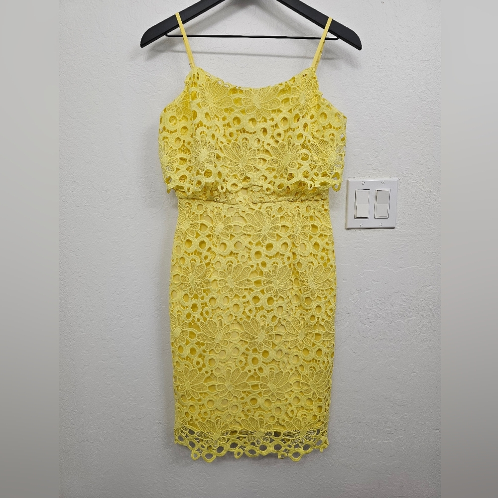 Nanette lepore Yellow lace dress 4